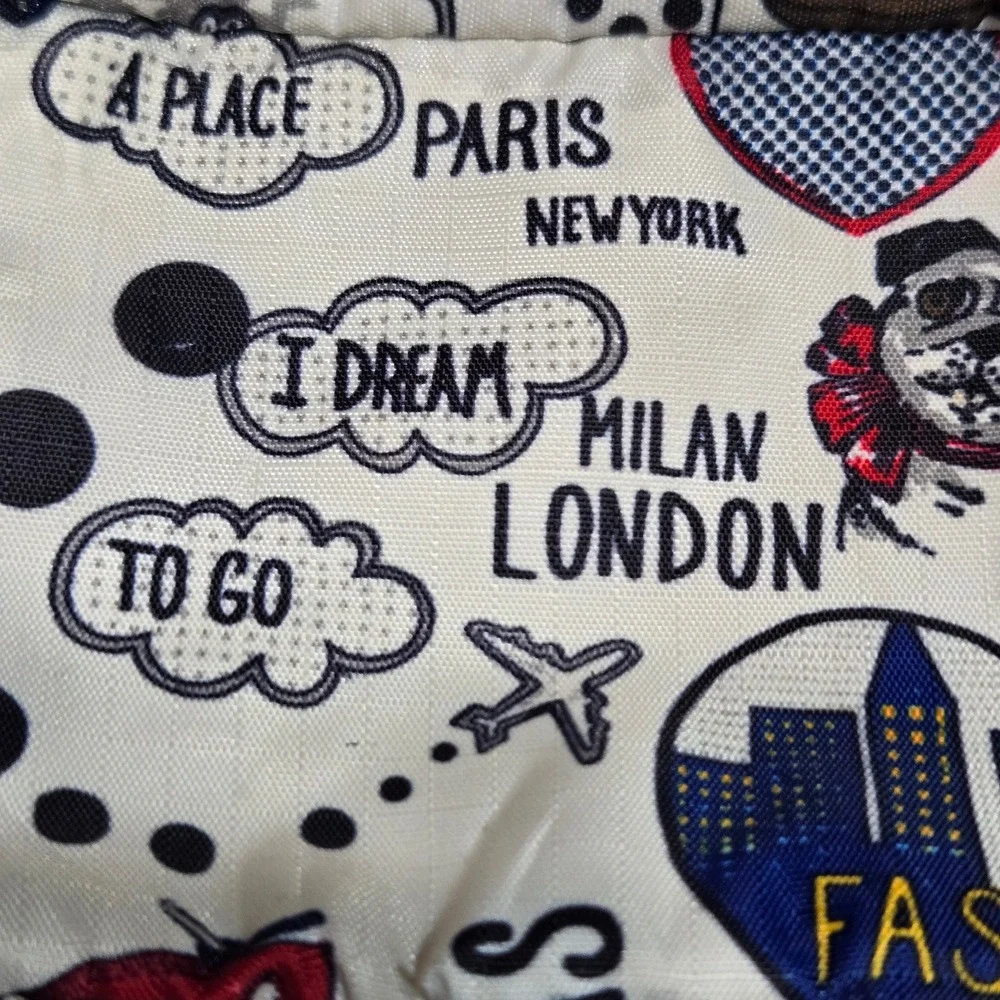 Brighton Jetsetter Travel Cosmetic Bag Makeup Pouch Paris London Print Luxury